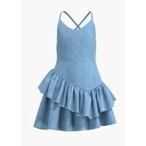 Habitual Girl Tiered Ruffle Denim Dress Kids 14 Indigo Blue NWT Lyocell Summer